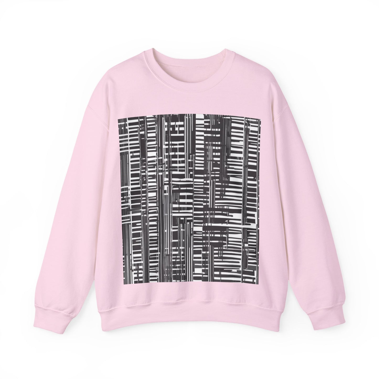 boostlete-iron-intent-pattern-barcode-line-art-0599 — Unisex Heavy Blend Crewneck (G18000)
