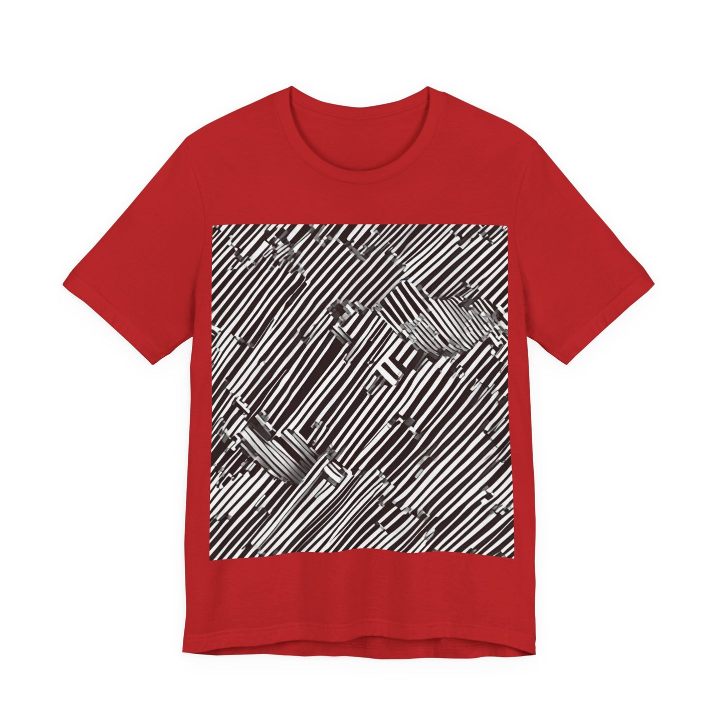 boostlete-mile-by-mile-pattern-barcode-monoline-0059 — Unisex Jersey Short Sleeve (B+C 3001)