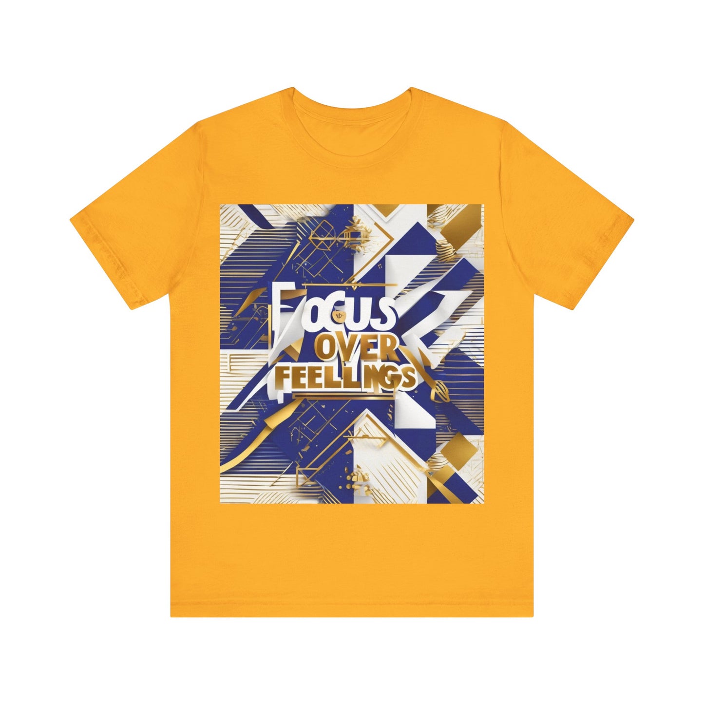 boostlete-am-crew-type-focus-over-feelings-banner-geometric-0169 — Unisex Jersey Short Sleeve (B+C 3001)