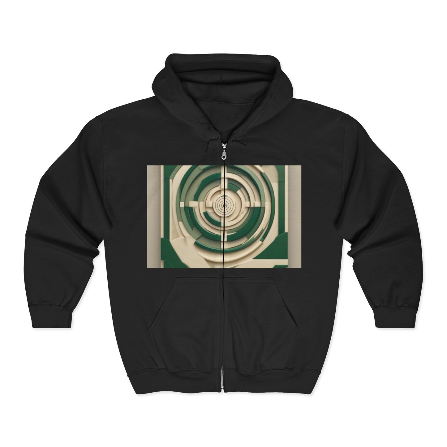 boostlete-mile-by-mile-icon-target-3d-modern-0306 — Unisex Heavy Blend Full-Zip Hooded Sweatshirt