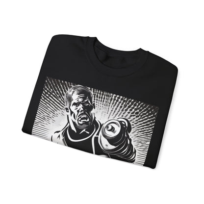 boostlete-pr-season-scene-lunge-halftone-engraved-0096 — Unisex Heavy Blend Crewneck Sweatshirt (Gildan)