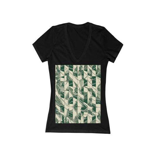 boostlete-mile-by-mile-pattern-stair-steps-athletic-0143 — Women's Deep V-Neck Tee (B+C 6035)