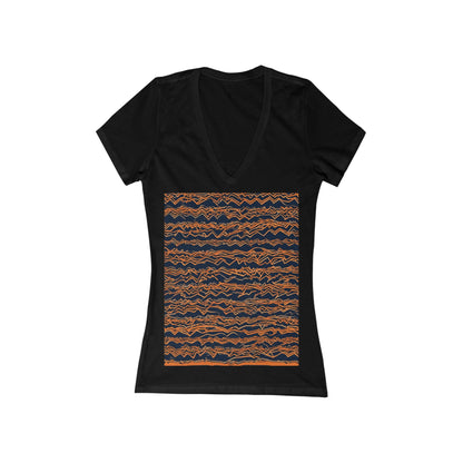 boostlete-field-day-pattern-ekg-bold-0135 — Women's Deep V-Neck Tee (B+C 6035)