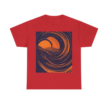 boostlete-rise-grind-icon-sunrise-speed-line-art-0202 — Unisex Heavy Cotton Tee (Gildan 5000)