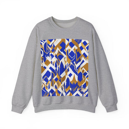 boostlete-field-day-icon-flame-glitch-geometric-0090 — Unisex Heavy Blend Crewneck Sweatshirt (Gildan)