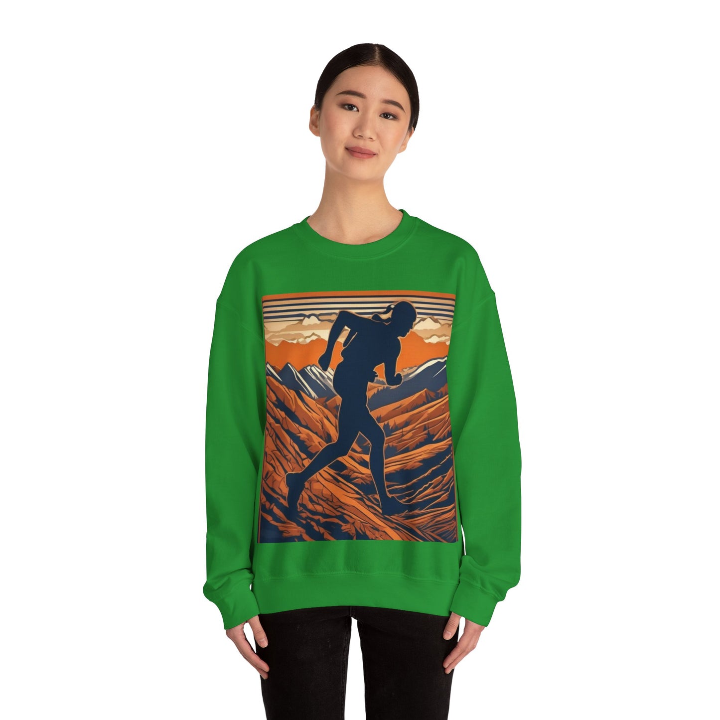 boostlete-iron-intent-scene-trail-3d-retro-0764 — Unisex Heavy Blend Crewneck (G18000)