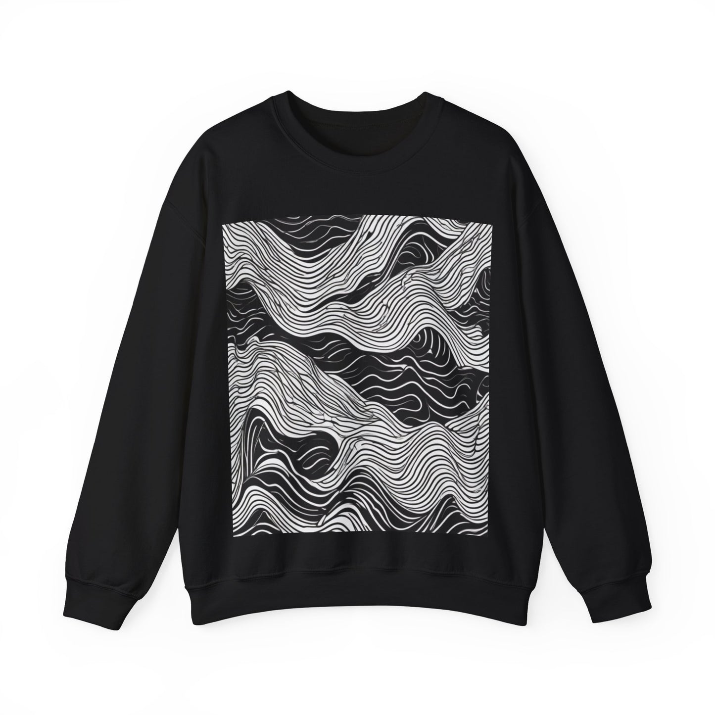 boostlete-field-day-pattern-topographic-line-art-0239 — Unisex Heavy Blend Crewneck Sweatshirt (Gildan)