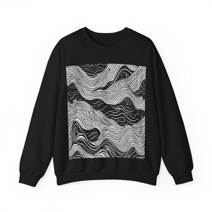 boostlete-field-day-pattern-topographic-line-art-0239 — Unisex Heavy Blend Crewneck Sweatshirt (Gildan)