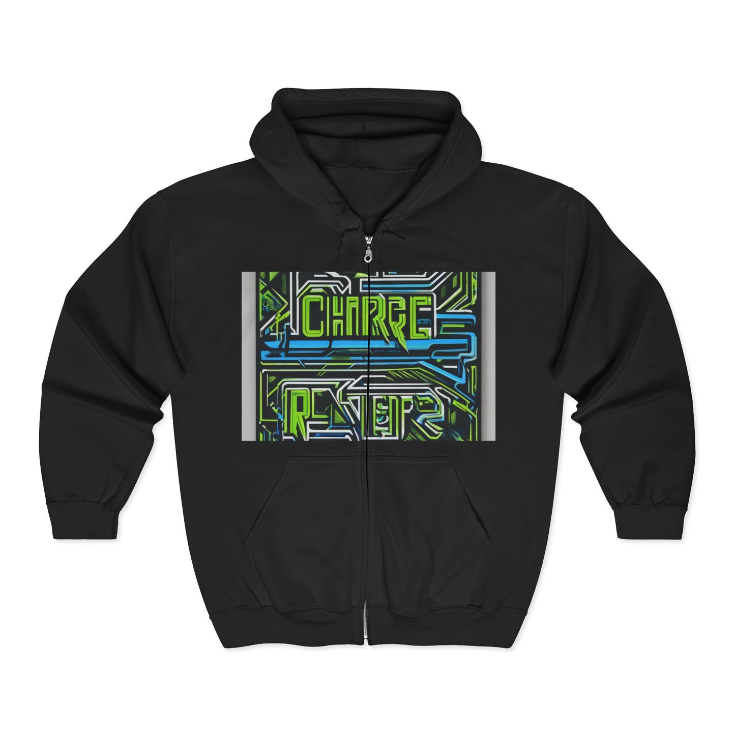 boostlete-pr-season-type-charge-train-recover-outline-over-solid-geometric-0129 — Unisex Heavy Blend Full-Zip Hooded Sweatshirt