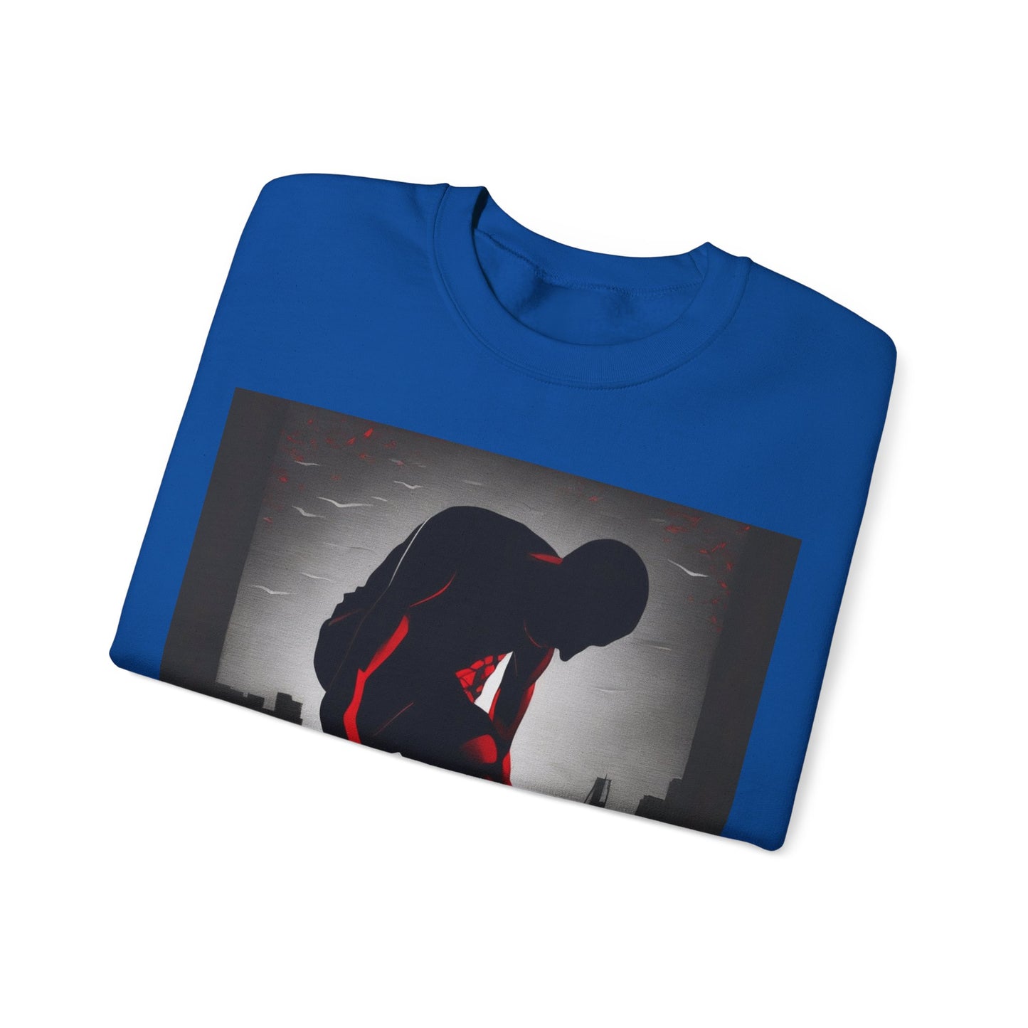 boostlete-mile-by-mile-scene-runner-grainy-bold-0168 — Unisex Heavy Blend Crewneck Sweatshirt (Gildan)