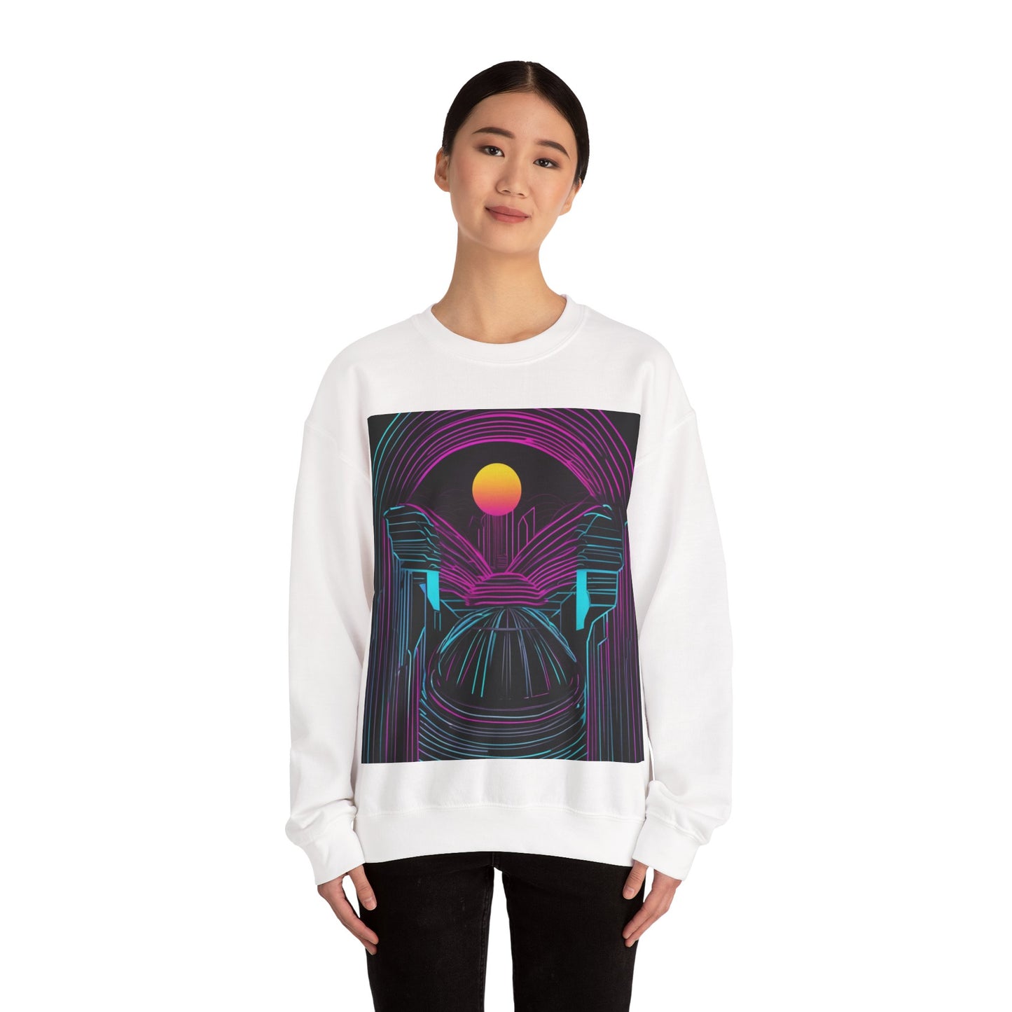 boostlete-rise-grind-icon-sunrise-motion-paper-0962 — Unisex Heavy Blend Crewneck (G18000)