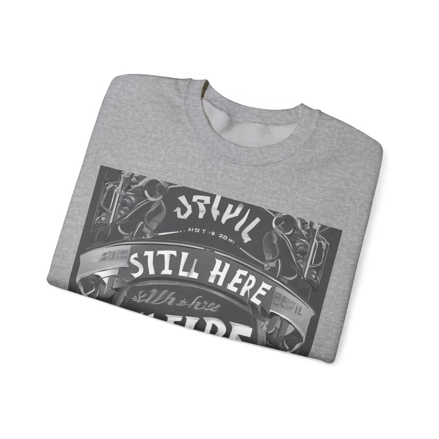 boostlete-recovery-progress-type-still-here-banner-paper-0201 — Unisex Heavy Blend Crewneck Sweatshirt (Gildan)