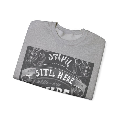 boostlete-recovery-progress-type-still-here-banner-paper-0201 — Unisex Heavy Blend Crewneck Sweatshirt (Gildan)