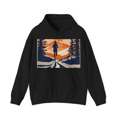 boostlete-iron-intent-scene-trail-glitch-badge-0100 — Unisex Heavy Blend Hooded Sweatshirt (Gildan)