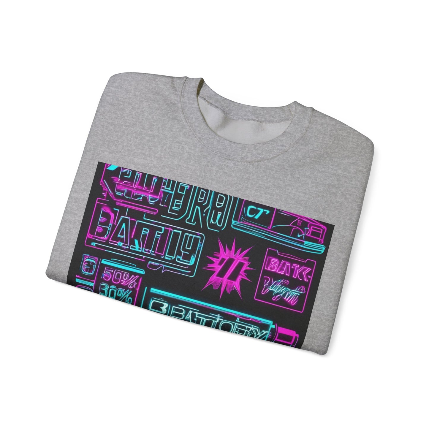 boostlete-rise-grind-type-battery-100-effort-split-blueprint-0205 — Unisex Heavy Blend Crewneck Sweatshirt (Gildan)