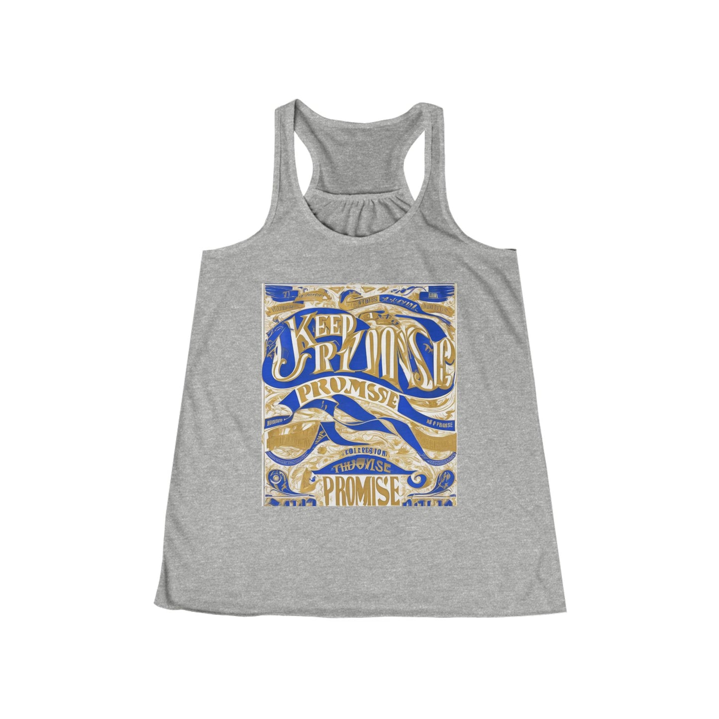 boostlete-am-crew-type-keep-the-promise-split-engraved-0101 — Women's Flowy Racerback Tank (B+C 8800)