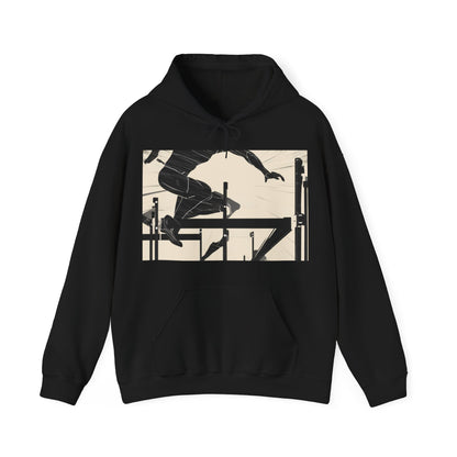 boostlete-iron-intent-scene-hurdler-speed-blueprint-0152 — Unisex Heavy Blend Hooded Sweatshirt (Gildan)