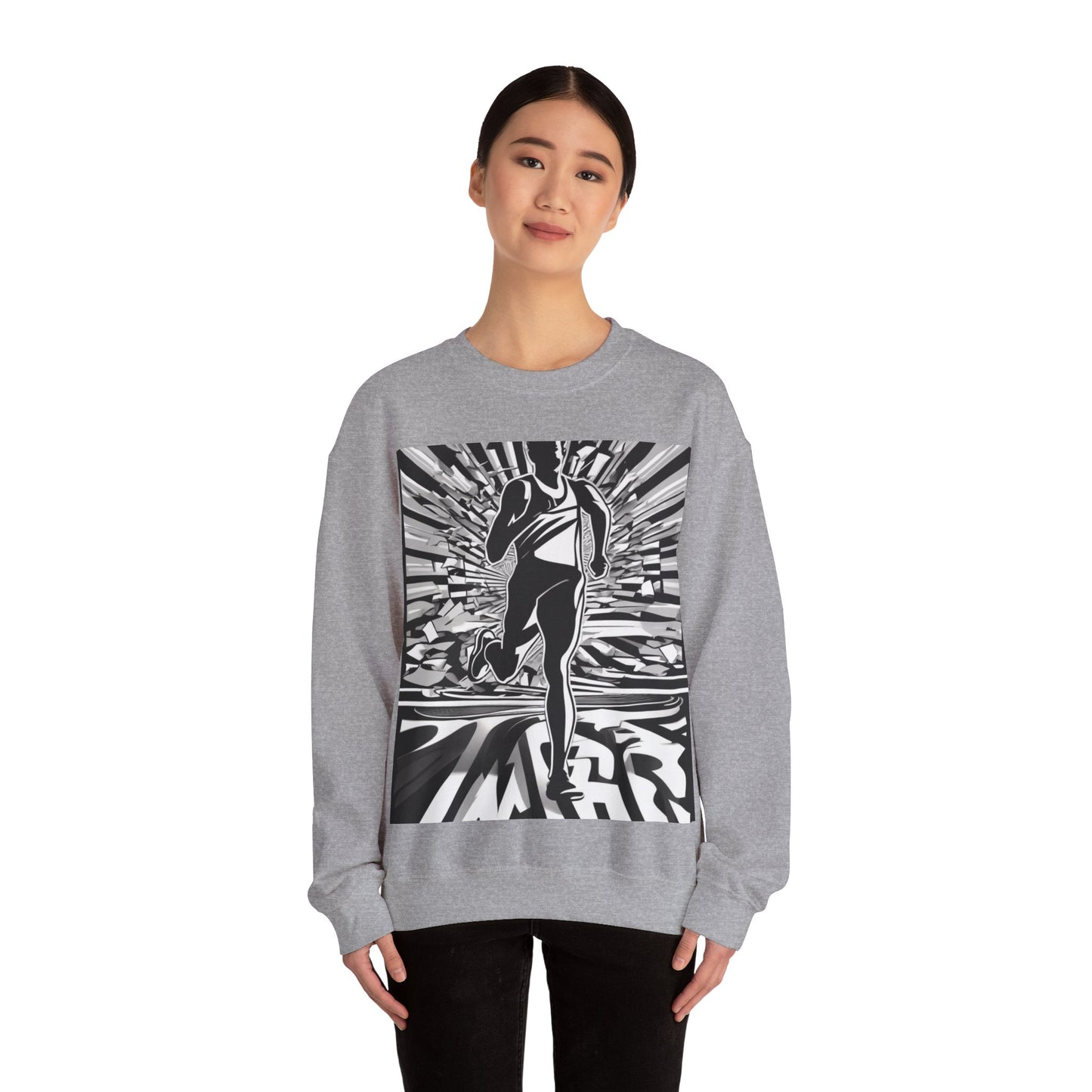 boostlete-field-day-scene-marathoner-3d-athletic-0116 — Unisex Heavy Blend Crewneck Sweatshirt (Gildan)