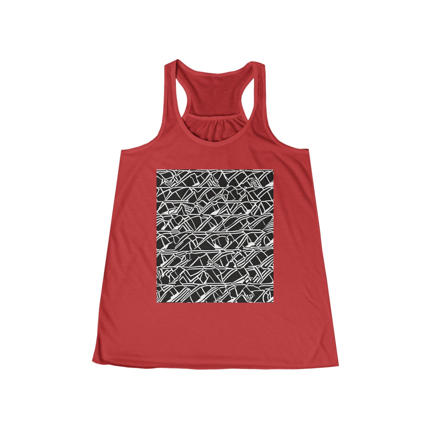 boostlete-boost-mode-pattern-stair-steps-athletic-0311 — Women's Flowy Racerback Tank (B+C 8800)