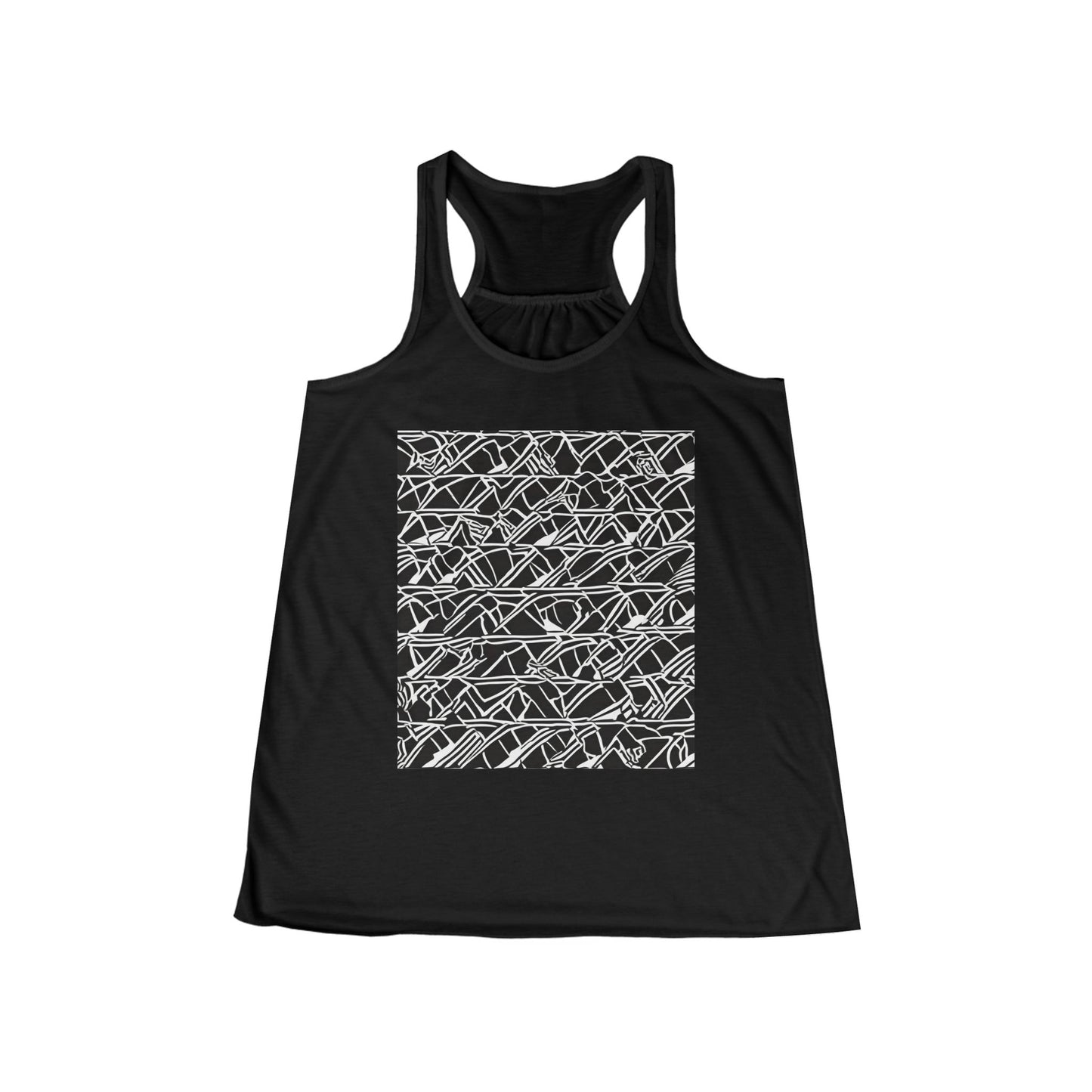 boostlete-boost-mode-pattern-stair-steps-athletic-0311 — Women's Flowy Racerback Tank (B+C 8800)