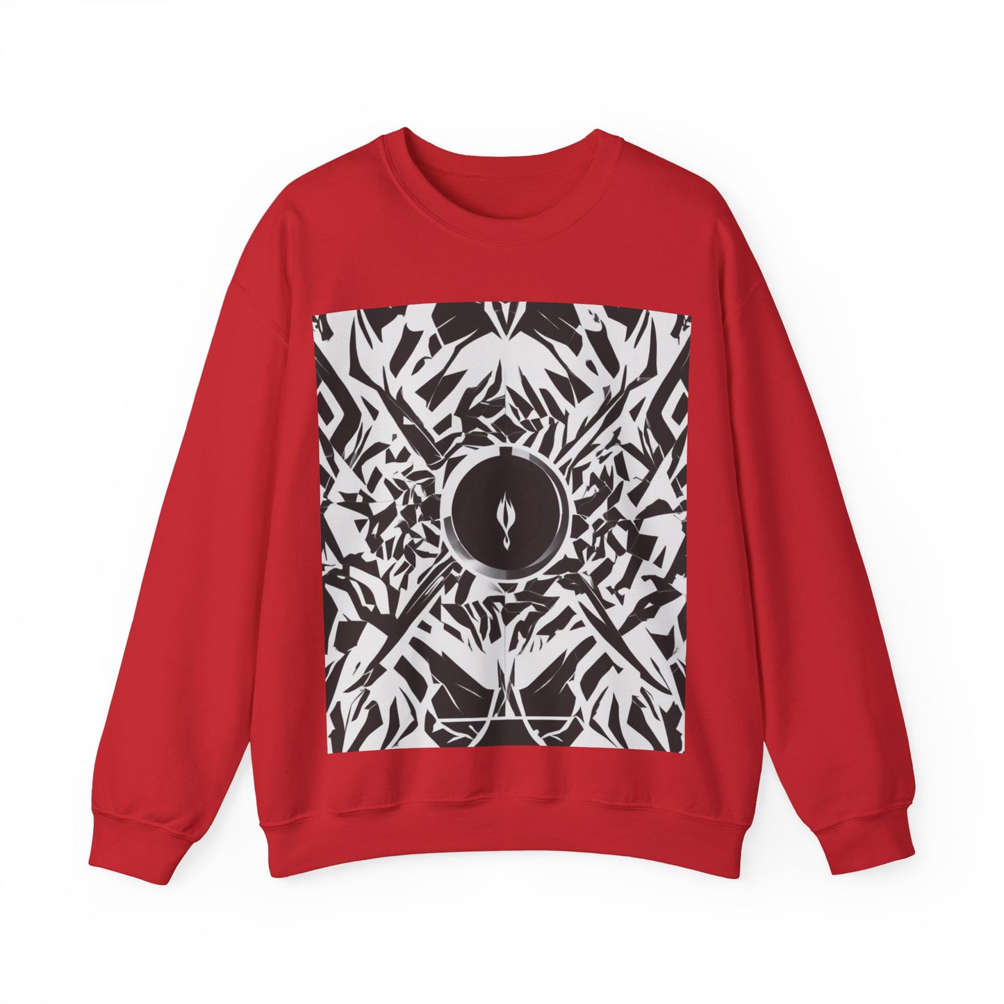 boostlete-am-crew-icon-flame-matte-geometric-0286 — Unisex Heavy Blend Crewneck Sweatshirt (Gildan)