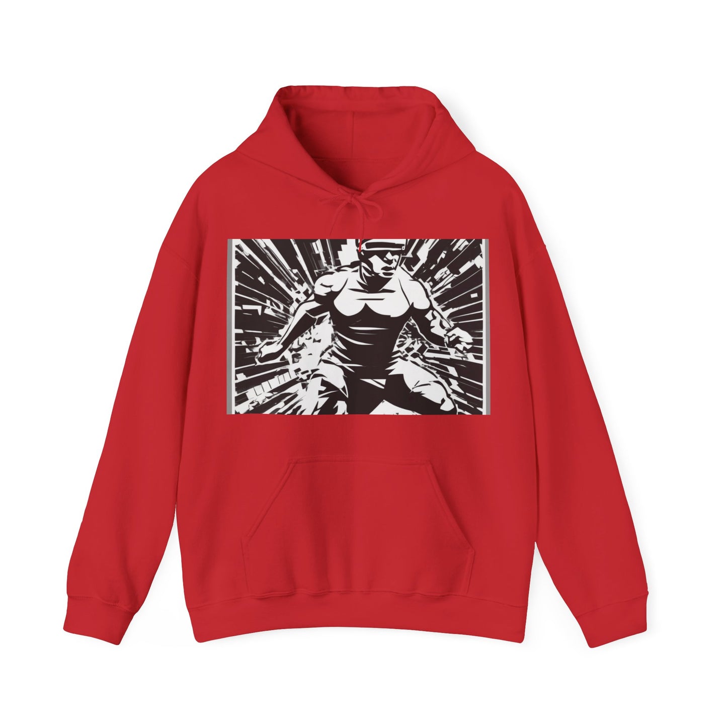 boostlete-field-day-scene-sprinter-halftone-bold-0148 — Unisex Heavy Blend Hooded Sweatshirt (Gildan)