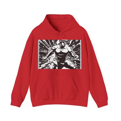 boostlete-field-day-scene-sprinter-halftone-bold-0148 — Unisex Heavy Blend Hooded Sweatshirt (Gildan)