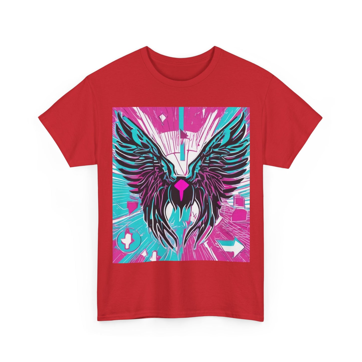 boostlete-am-crew-icon-wings-outline-line-art-0282 — Unisex Heavy Cotton Tee (Gildan 5000)