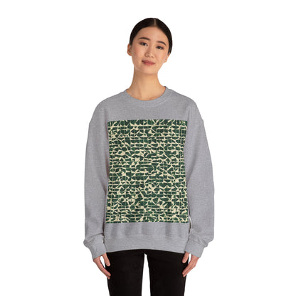 boostlete-iron-intent-pattern-plate-number-isometric-0099 — Unisex Heavy Blend Crewneck Sweatshirt (Gildan)