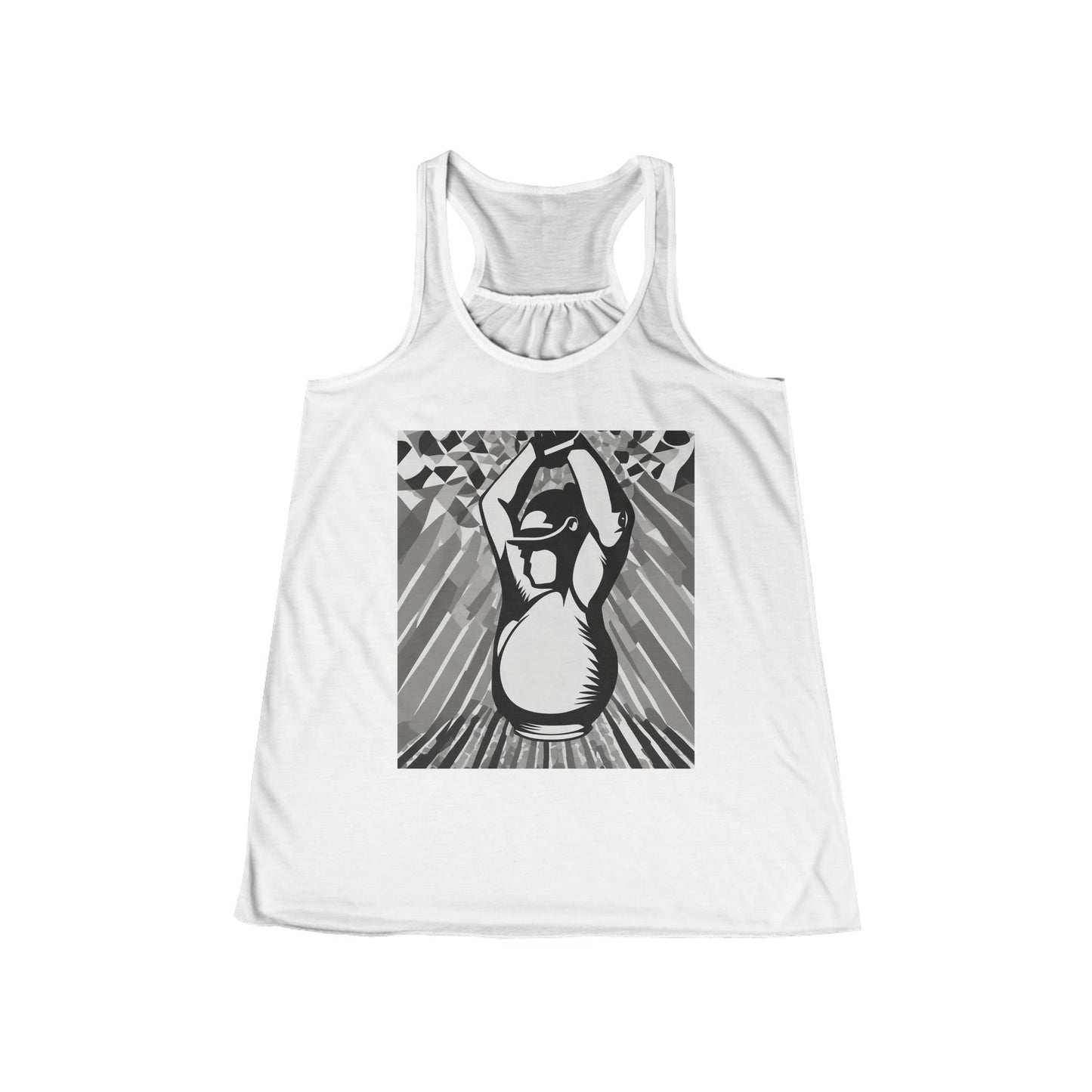 boostlete-iron-intent-scene-kettlebell-grainy-modern-0276 — Women's Flowy Racerback Tank (B+C 8800)