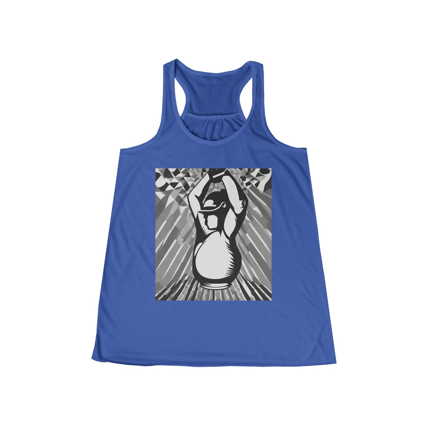 boostlete-iron-intent-scene-kettlebell-grainy-modern-0276 — Women's Flowy Racerback Tank (B+C 8800)