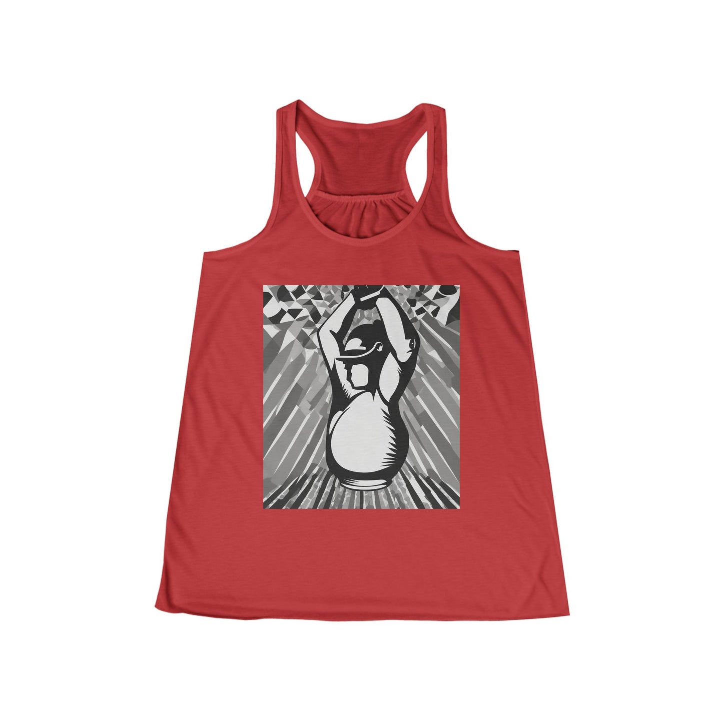 boostlete-iron-intent-scene-kettlebell-grainy-modern-0276 — Women's Flowy Racerback Tank (B+C 8800)