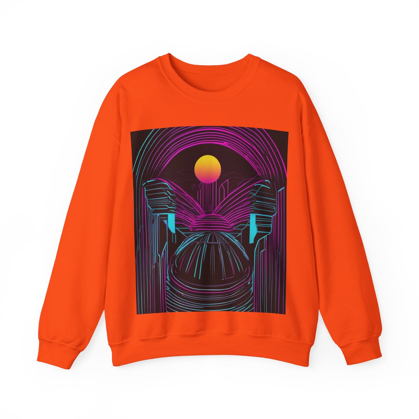 boostlete-rise-grind-icon-sunrise-motion-paper-0962 — Unisex Heavy Blend Crewneck (G18000)