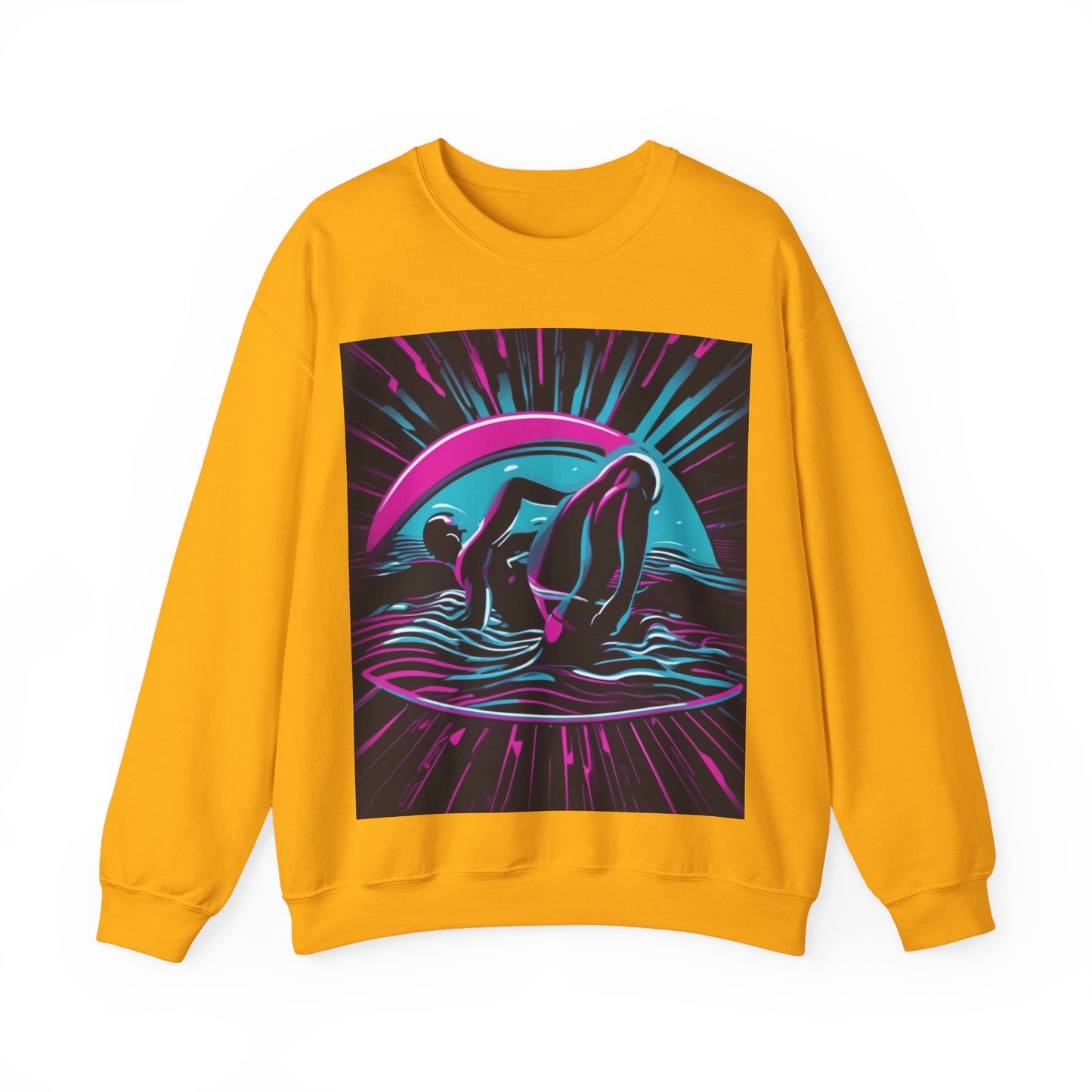 boostlete-pr-season-icon-swimmer-duotone-bold-0126 — Unisex Heavy Blend Crewneck Sweatshirt (Gildan)