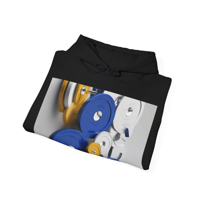 boostlete-field-day-icon-barbell-offset-geometric-0150 — Unisex Heavy Blend Hooded Sweatshirt (Gildan)