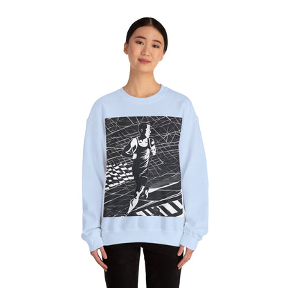 boostlete-headspace-scene-marathoner-speed-geometric-0816 — Unisex Heavy Blend Crewneck (G18000)