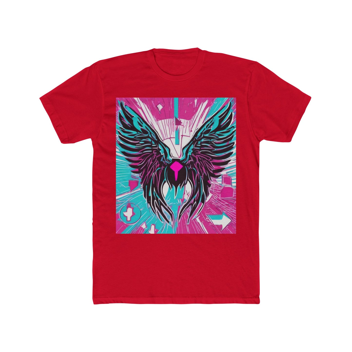 boostlete-am-crew-icon-wings-outline-line-art-0282 — Unisex Cotton Crew Tee (NL 3600)