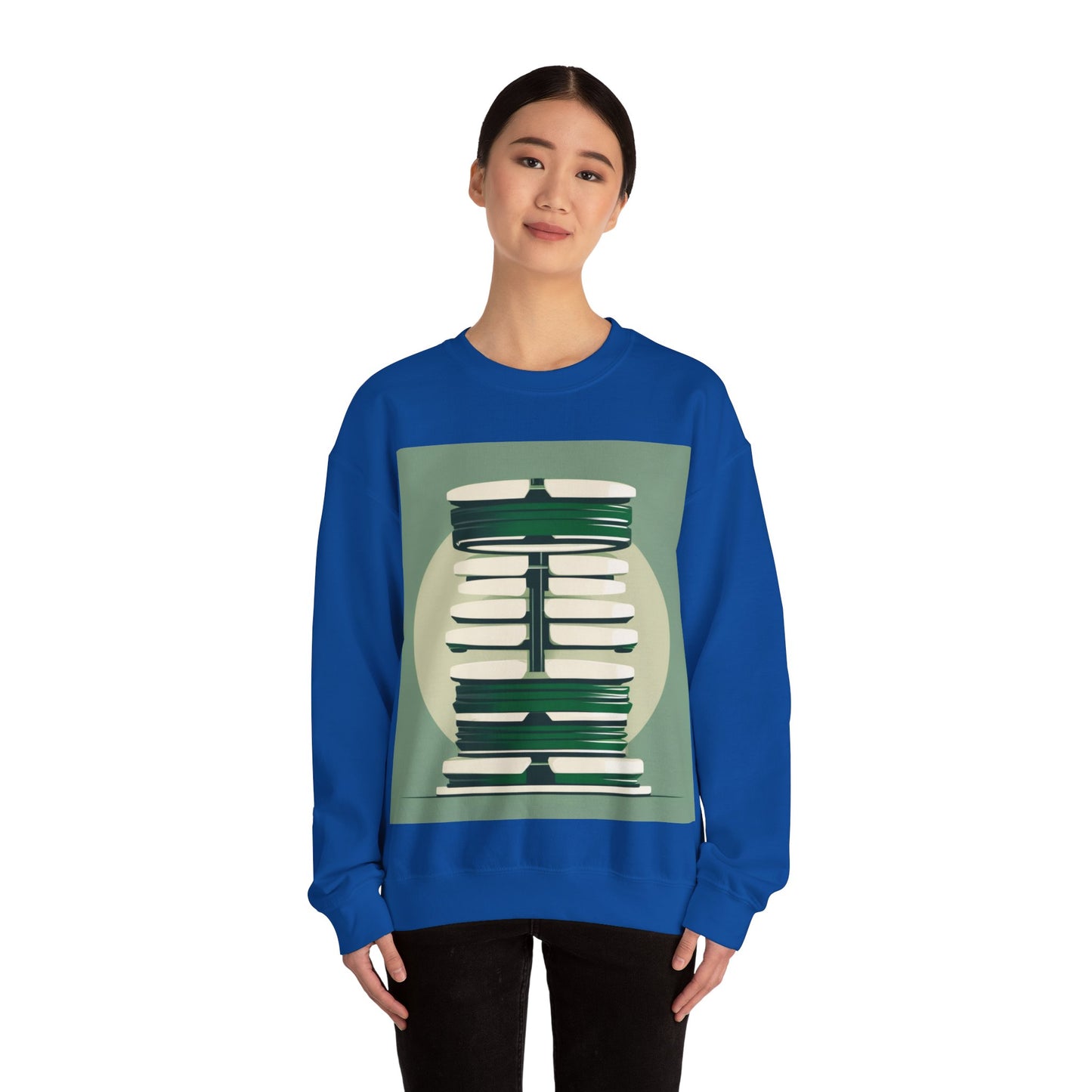 boostlete-recovery-progress-icon-barbell-glitch-vector-1746 — Unisex Heavy Blend Crewneck (G18000)
