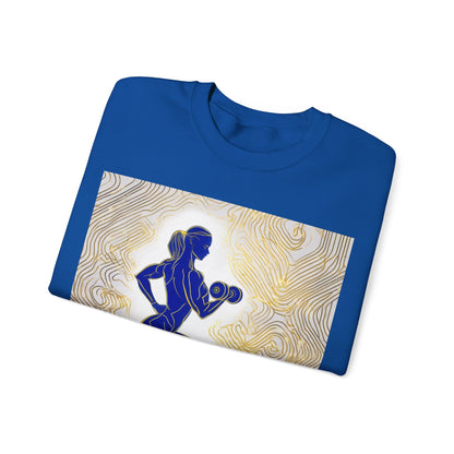 boostlete-iron-intent-scene-lunge-neon-line-art-0392 — Unisex Heavy Blend Crewneck (G18000)