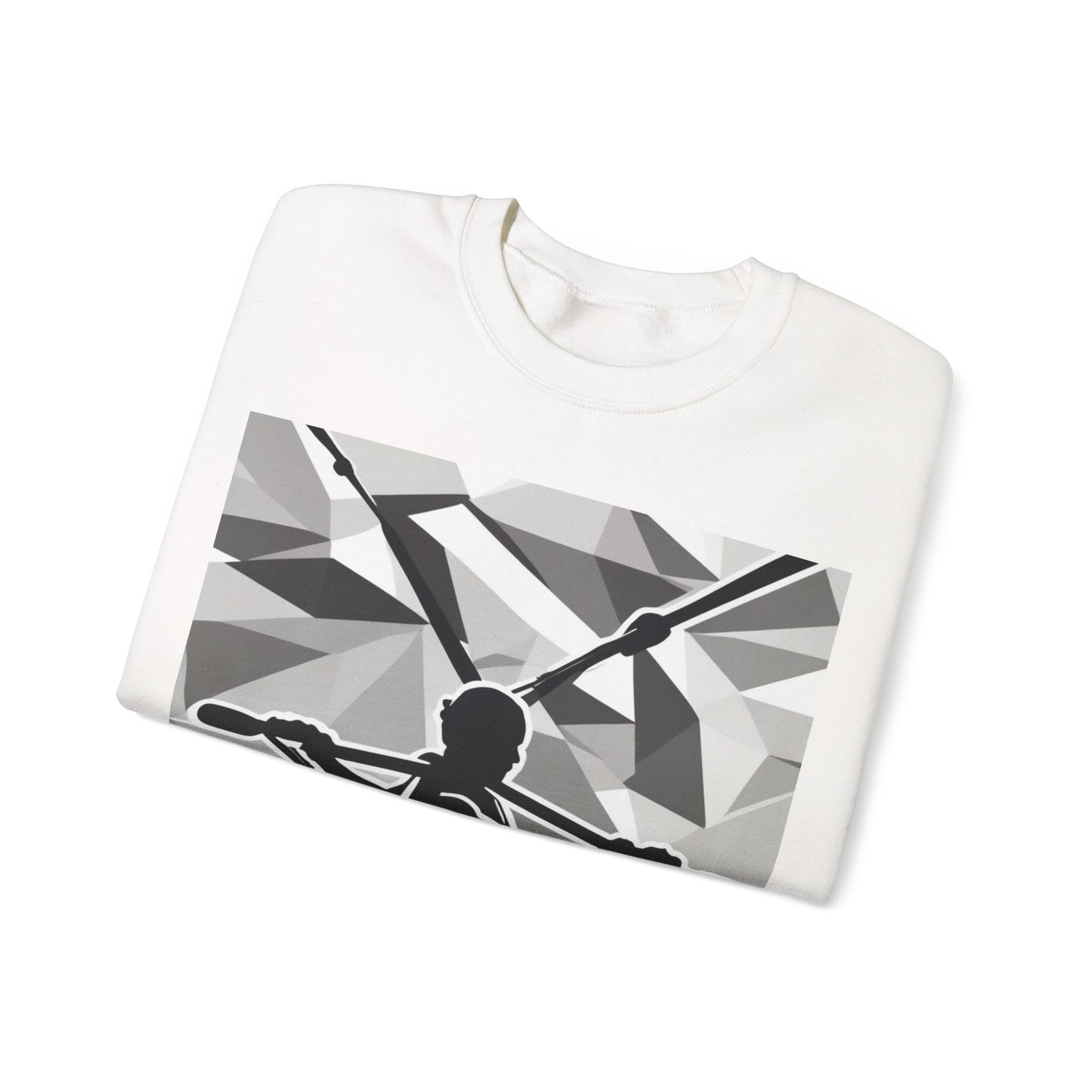 boostlete-am-crew-scene-rower-outline-geometric-0060 — Unisex Heavy Blend Crewneck Sweatshirt (Gildan)