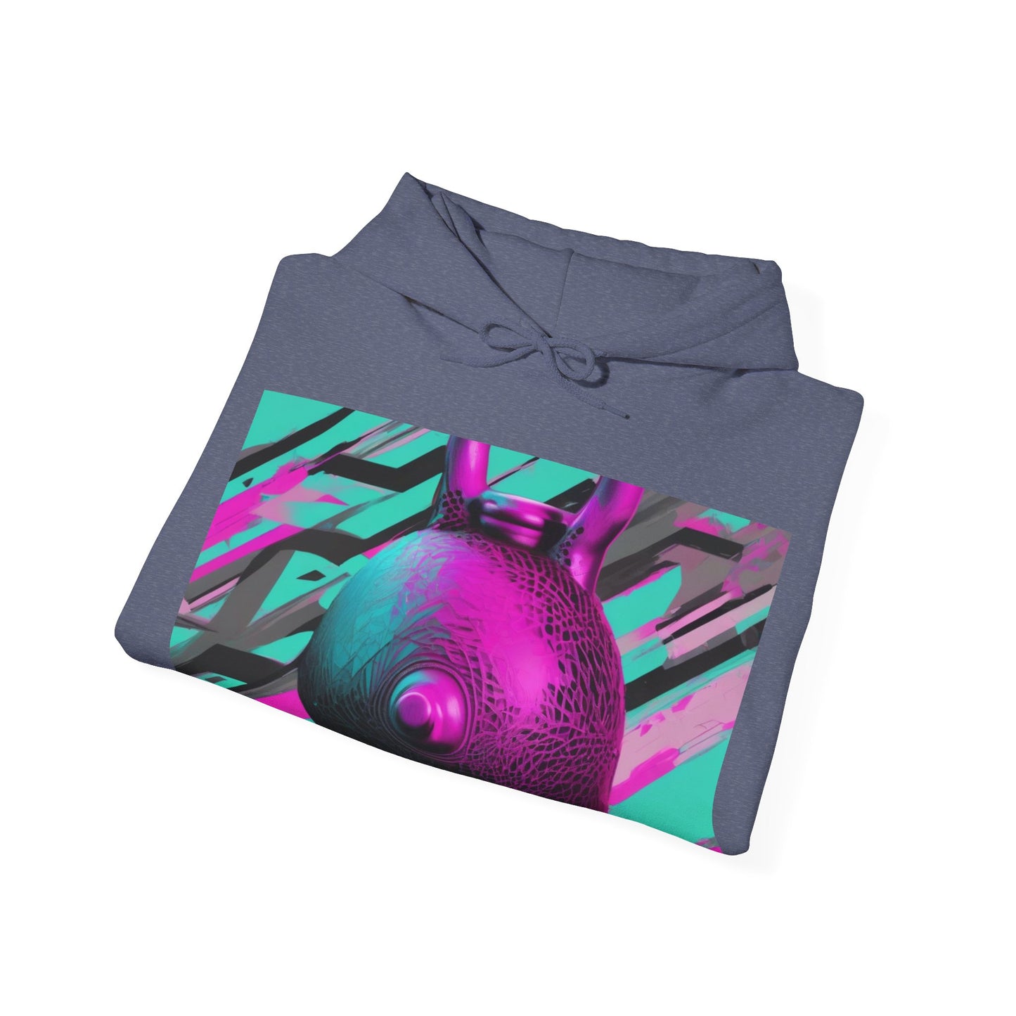 boostlete-mile-by-mile-scene-kettlebell-3d-monoline-1364 — Unisex Heavy Blend Hoodie (G18500)