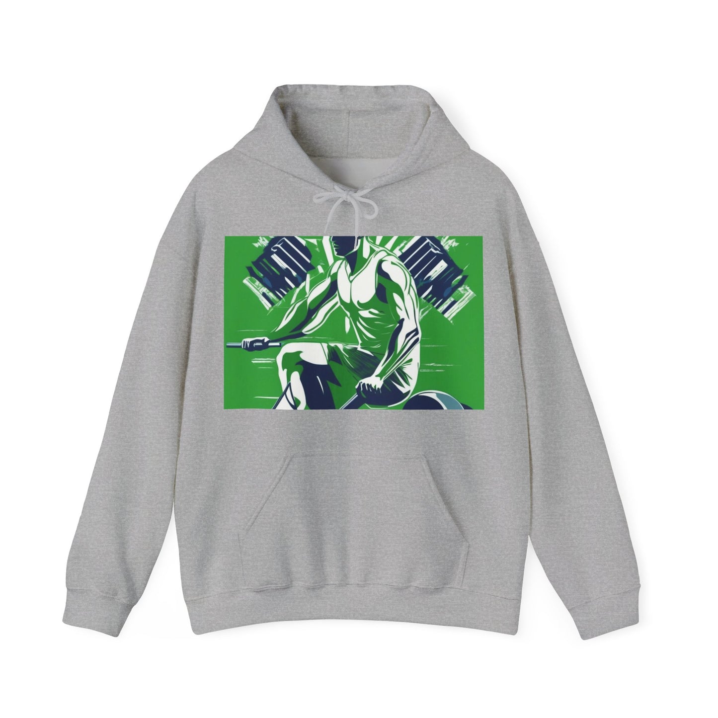 boostlete-am-crew-scene-rower-grainy-bold-0172 — Unisex Heavy Blend Hooded Sweatshirt (Gildan)