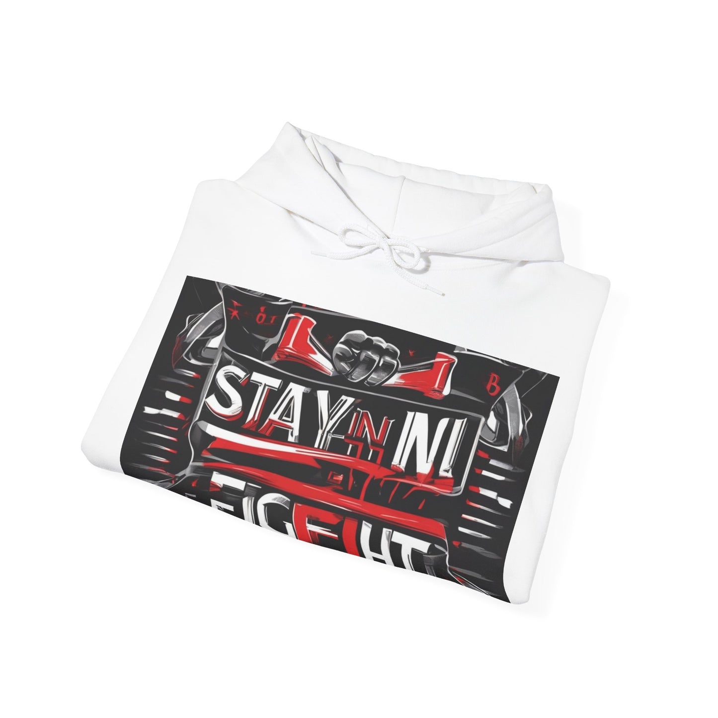 boostlete-rise-grind-type-stay-in-the-fight-banner-retro-1441 — Unisex Heavy Blend Hoodie (G18500)