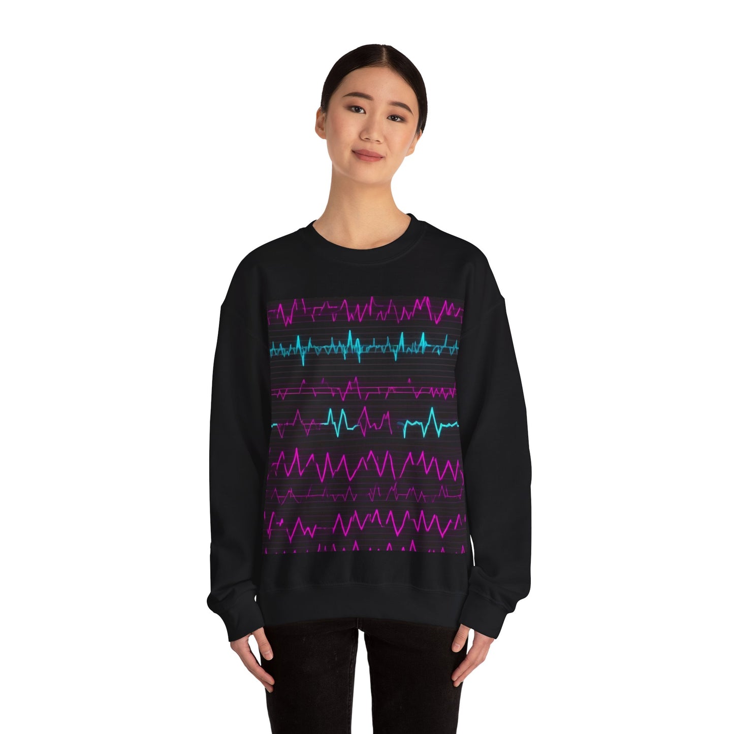 boostlete-boost-mode-pattern-ekg-modern-0111 — Unisex Heavy Blend Crewneck Sweatshirt (Gildan)
