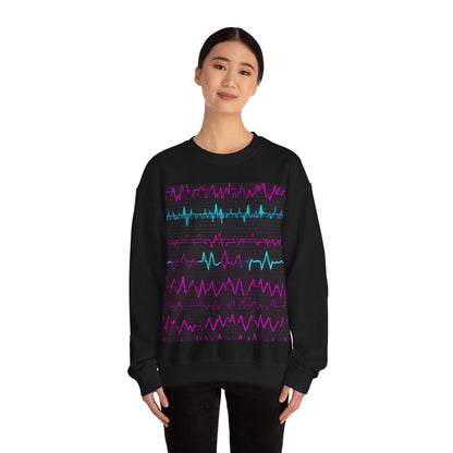 boostlete-boost-mode-pattern-ekg-modern-0111 — Unisex Heavy Blend Crewneck Sweatshirt (Gildan)