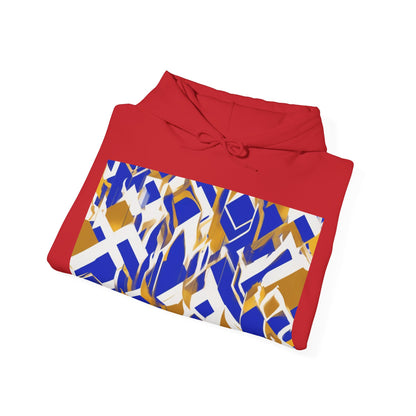 boostlete-field-day-icon-flame-glitch-geometric-0090 — Unisex Heavy Blend Hooded Sweatshirt (Gildan)