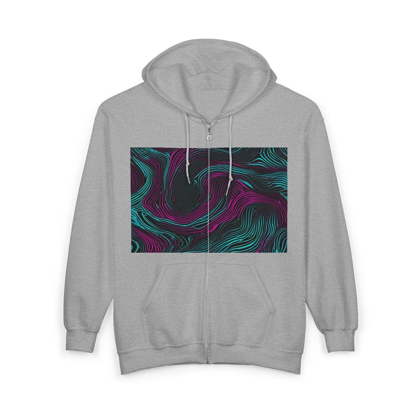 boostlete-am-crew-pattern-topographic-monoline-0075 — Unisex Heavy Blend Full-Zip Hooded Sweatshirt