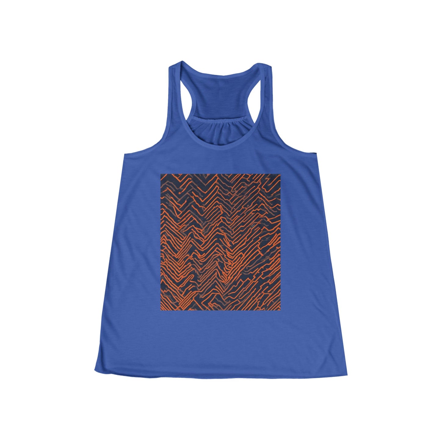 boostlete-field-day-pattern-ekg-modern-0087 — Women's Flowy Racerback Tank (B+C 8800)