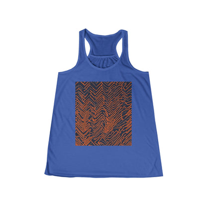 boostlete-field-day-pattern-ekg-modern-0087 — Women's Flowy Racerback Tank (B+C 8800)