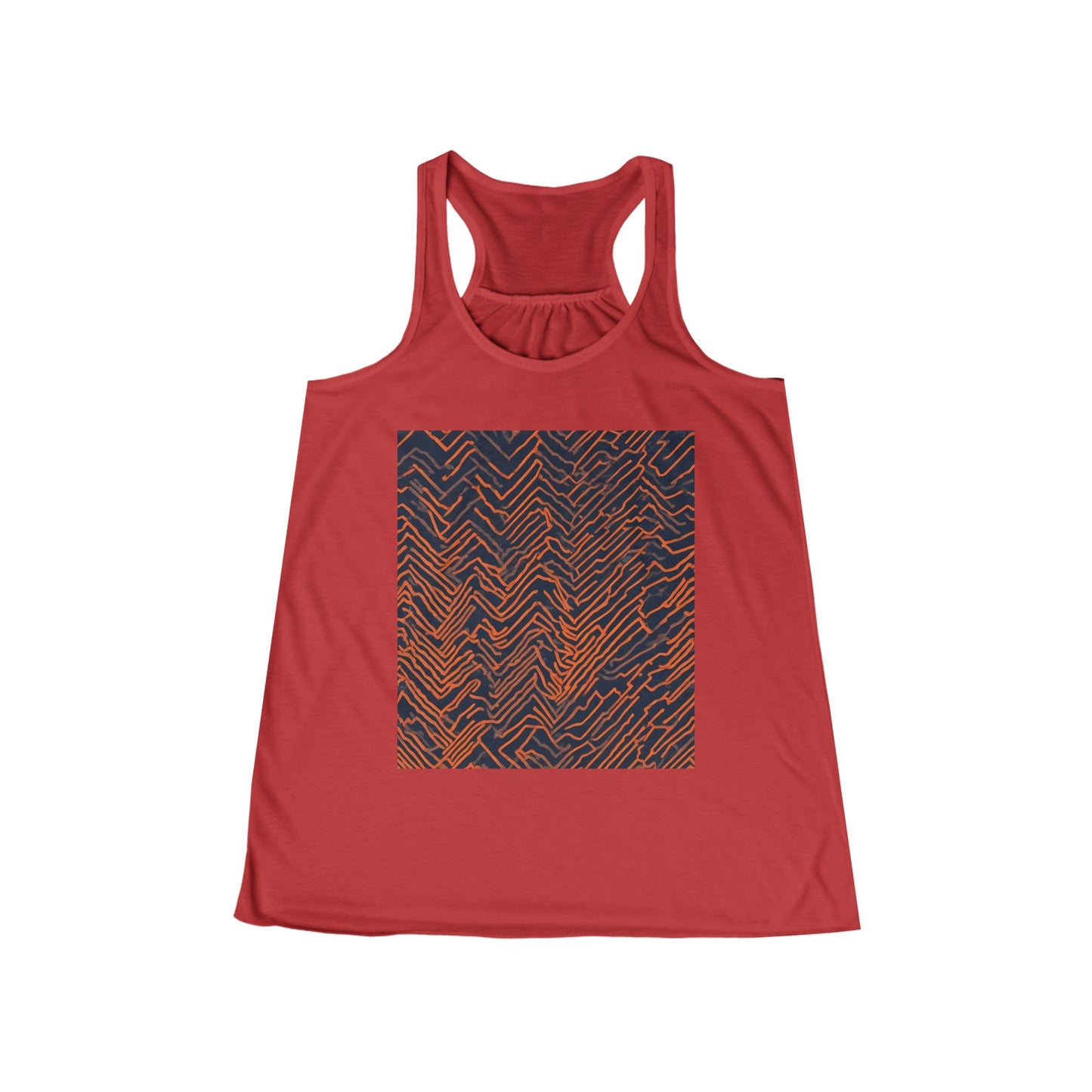 boostlete-field-day-pattern-ekg-modern-0087 — Women's Flowy Racerback Tank (B+C 8800)